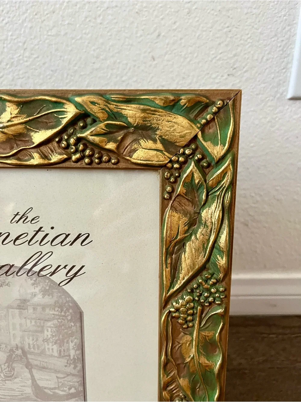 Gold and Green wooden Decorative Picture Frame - 11/13 inches